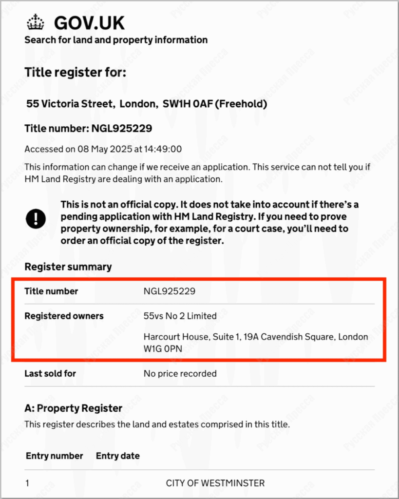 Титул Freehold по всем квартирам дома 55 Victoria Street будет одинаковым - собственник один.